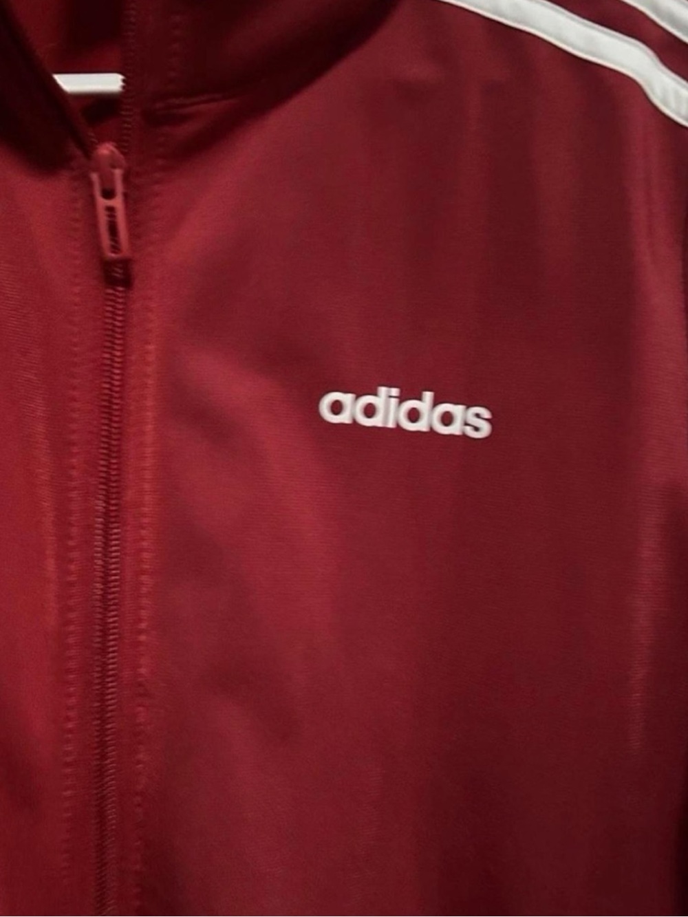 ADIDAS Red Men's Lightweight Track Jacket with Signature Three Stripes Size XL - Picture 4 of 7